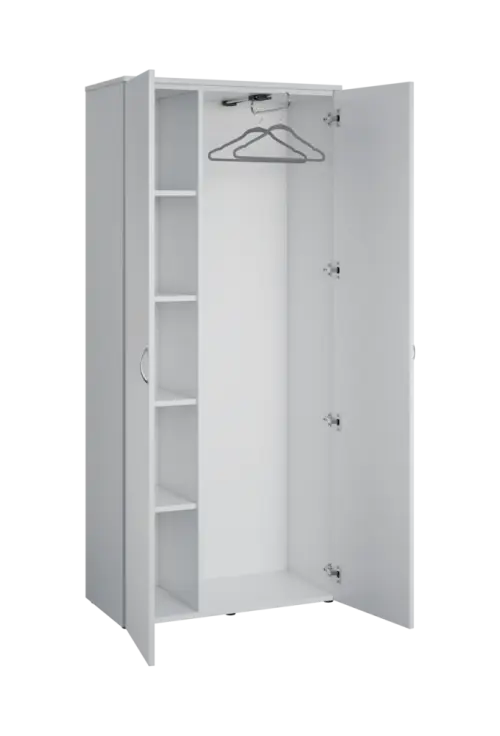 CSRP 5 - 81 šatní skříň, 2-dveřová, výsuvné ramínko, 1800x800x400, bílá